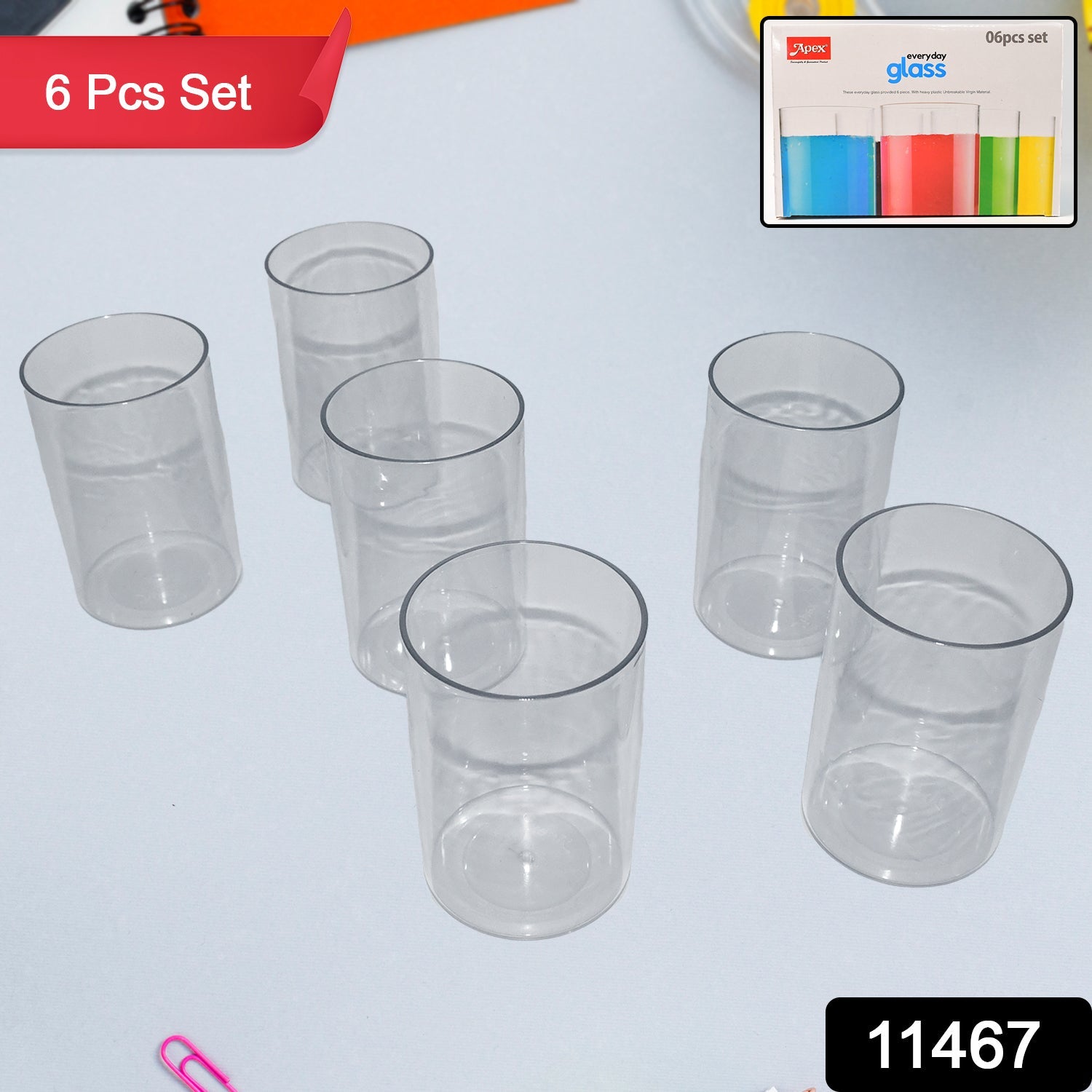 Apex Everyday Plastic Glass Set – 6 Pieces Lightweight & Unbreakable Apex Everyday Plastic Glass Set – 6 Pieces Lightweight & Unbreakable